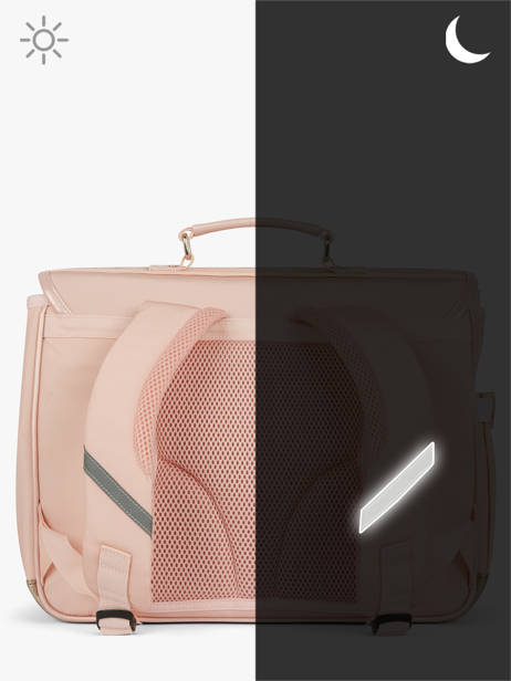 2-compartment Satchel Caramel et cie Pink boheme FI other view 5