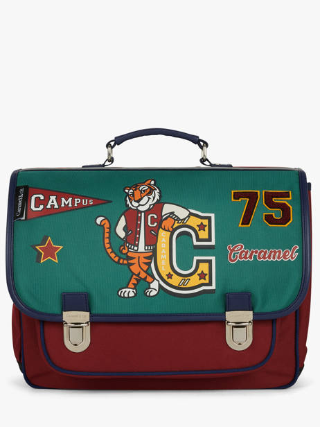 2-compartment Satchel Caramel et cie Green fier GA