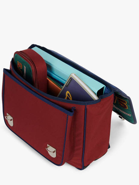 2-compartment Satchel Caramel et cie Green fier GA other view 3