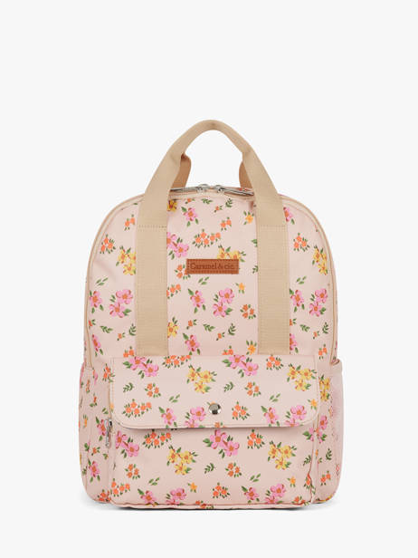 1 Compartment Backpack Caramel et cie Pink boheme FI