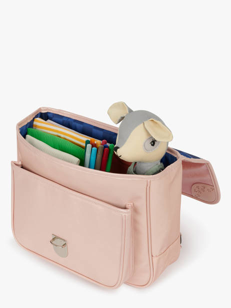 1 Compartment Satchel Caramel et cie Pink boheme FI other view 3