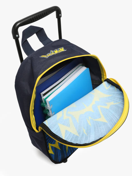 1 Compartment Wheeled Schoolbag Pokemon Blue pikachu eclair 25IK204F other view 3