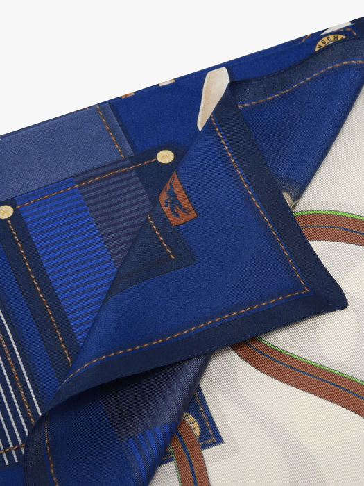 Longchamp Soie gots Scarves Blue