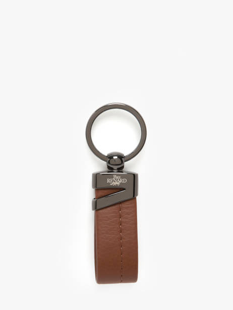 Keychain Leather Yves renard Brown foulonne 2328