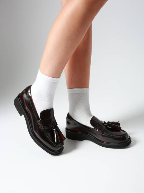 Moccasins In Leather Tommy hilfiger Red women 8749XJS other view 1