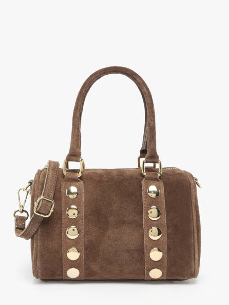 Handbag Velvet Leather Milano Brown velvet VE25066