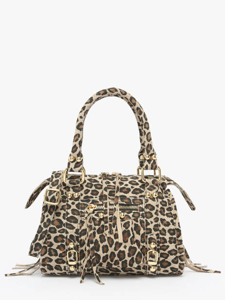 Shoulder Bag Velvet Leopardo Leather Milano Beige velvet leopardo VL24093