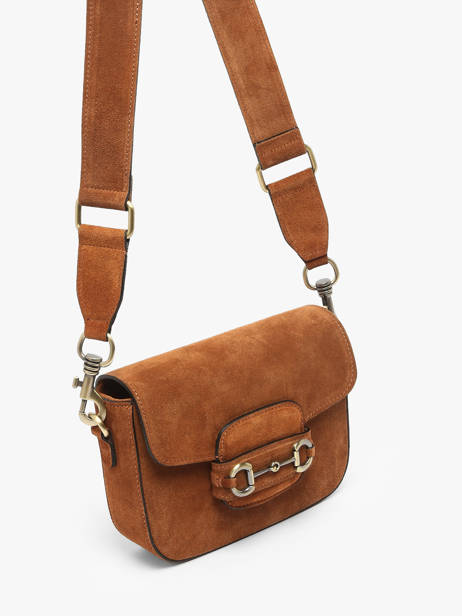 Shoulder Bag Velvet Leather Milano Brown velvet VE260611 other view 2