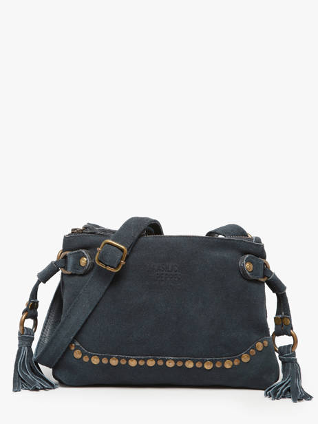 Shoulder Bag Houston Leather Basilic pepper Blue houston BHOU82
