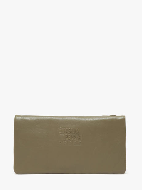 Leather Cow Wallet Basilic pepper Green cow BCOW96