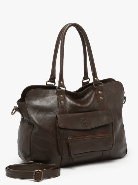 A4 Size Shoulder Bag Cow Leather Basilic pepper Brown cow BCOW78 other view 2