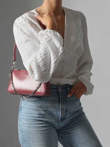 Leather Suave Baguette Bag Lancaster Pink suave even 14 other view 1