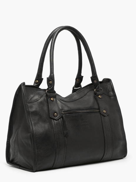 Shoulder Bag Cow A4 Leather Basilic pepper Black cow BCOW31 other view 2