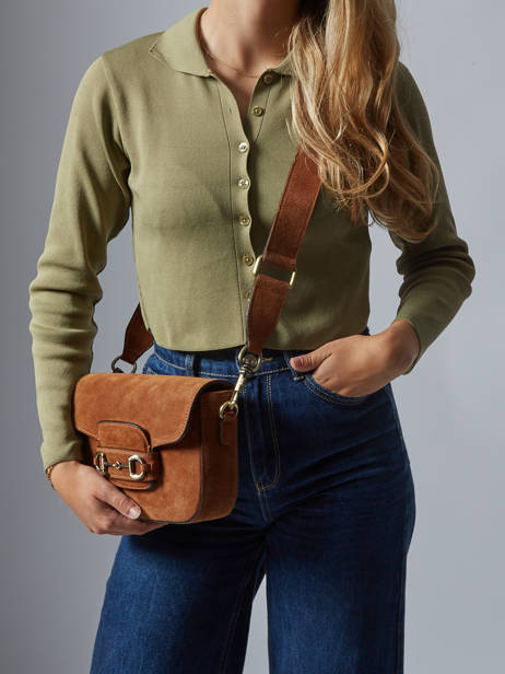 Shoulder Bag Velvet Leather Milano Brown velvet VE260611 other view 1