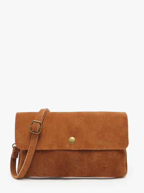 Sac Bandoulière Velvet Cuir Milano Marron velvet VE23067
