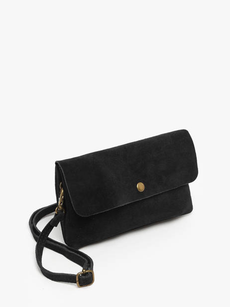 Shoulder Bag Velvet Leather Milano Black velvet VE23067 other view 2