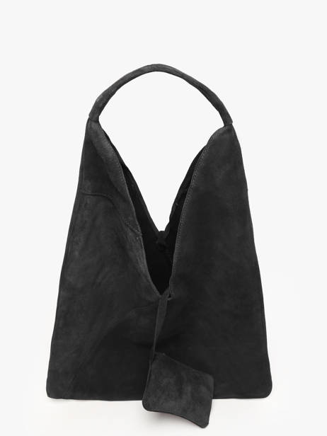 Sac Porté épaule A4 Velvet Cuir Milano Noir velvet VE25069 vue secondaire 3