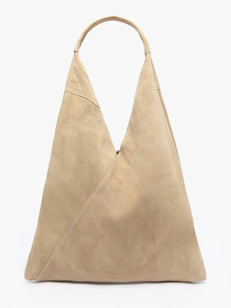 Shoulder Bag A4 Velvet Leather Milano Beige velvet VE25069