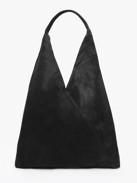 Sac Porté épaule A4 Velvet Cuir Milano Noir velvet VE25069 vue secondaire 4