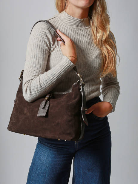 Sac Porté épaule Velvet Caviar Cuir Milano Marron velvet caviar VC250610 vue secondaire 1