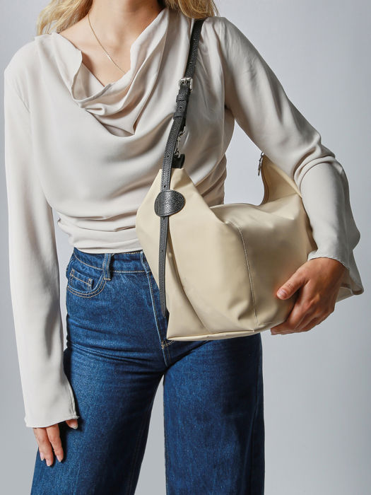 Longchamp Besace longchamp toile Hobo bag Beige