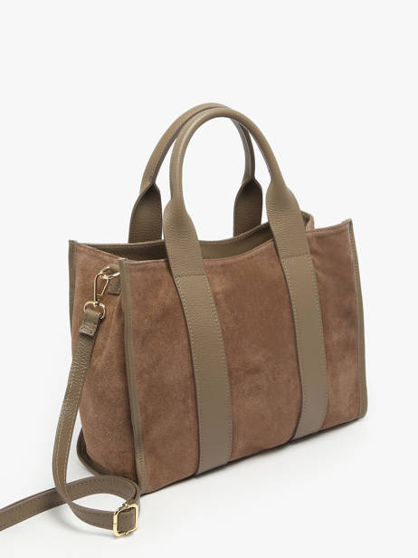 Satchel Velvet Caviar Milano Brown velvet caviar VC25063 other view 2