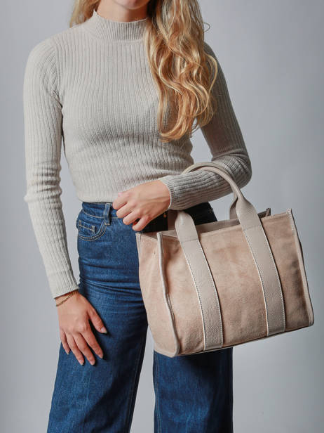 Satchel Velvet Caviar Leather Milano Beige velvet caviar VC25063 other view 1