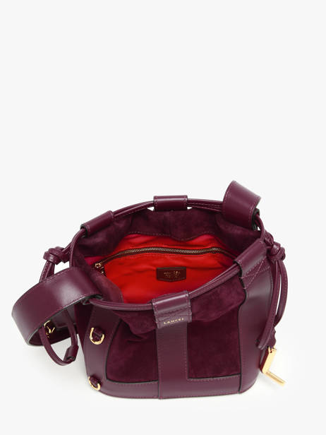 Small Leather Elles Bucket Bag Lancel Violet elles A13359 other view 3
