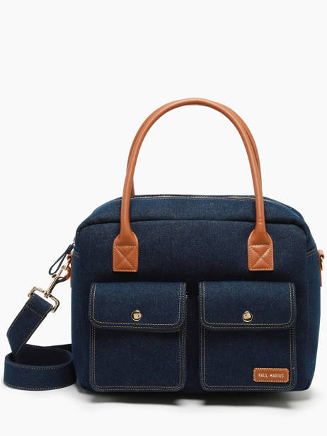 Le Dandy Denim Brut Satchel Paul marius Blue denim brut DANDYDEB