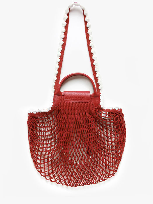 Longchamp Le pliage filet crochet Hobo bag Red