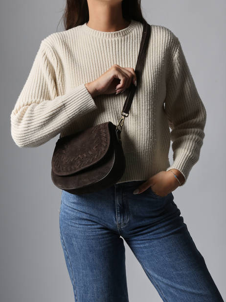 Shoulder Bag Velvet Leather Milano Brown velvet VE25062 other view 1