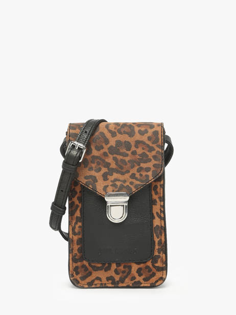 Leather Phone Bag Leopard Paul marius Black leopard TELEPLEO