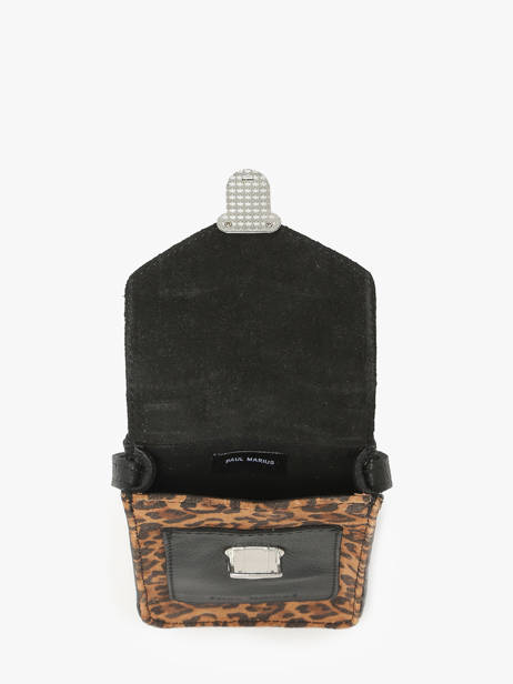 Leather Phone Bag Leopard Paul marius Black leopard TELEPLEO other view 3