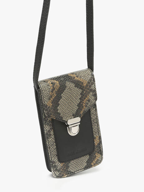 Leather Phone Bag Python Paul marius Black python TELEPPYT other view 2