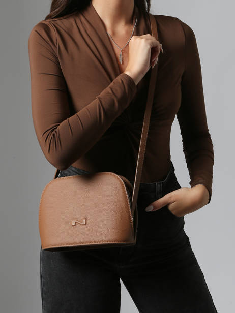 Sac Bandoulière Lilou Cuir Nathan baume Marron egee 2 vue secondaire 1