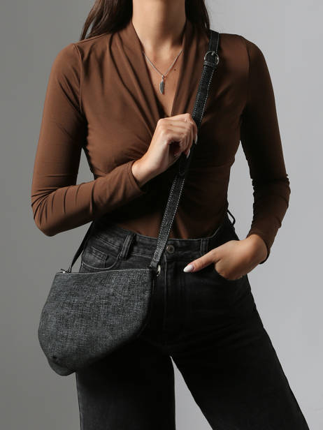 Crossbody Bag City Perle Tweed Nathan baume Black n city TW other view 1