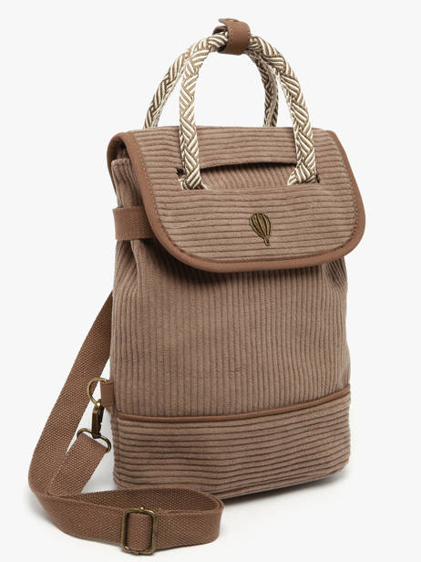 Backpack Le voyage en panier Brown velours AHP241 other view 2