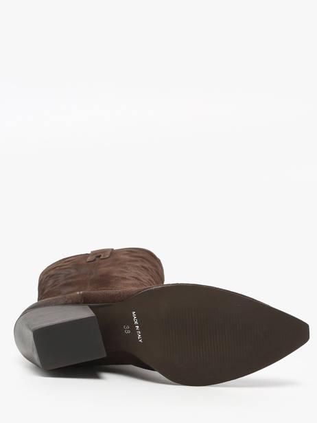 Leather-crusted Cowboy Boots With Topstitching The icona Brown women TX160 other view 4