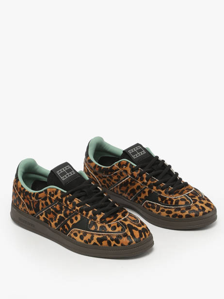 Sneakers In Leather Tommy hilfiger Brown women 29040K7 other view 1