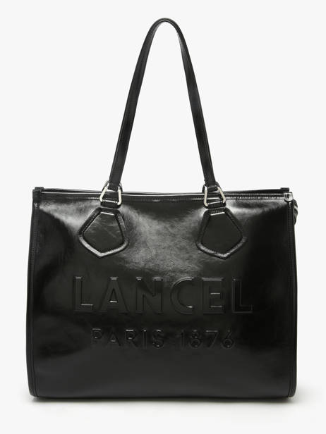 Zipped Tote Bag In Naplack Leather Lancel Black cabas d'ete A13770