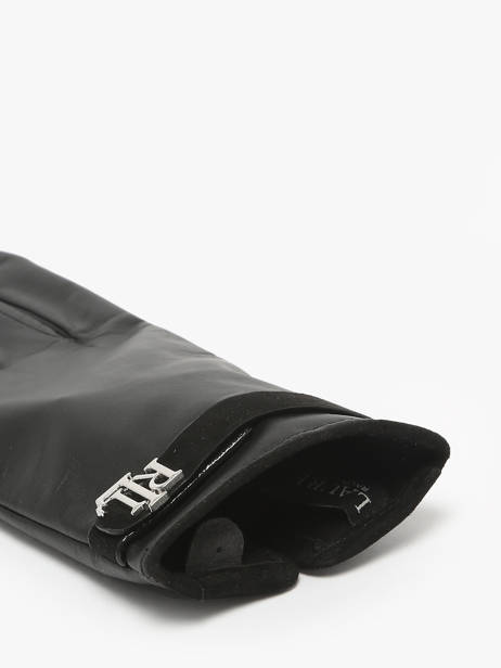 Leather Metal Logo Women's Gloves Lauren ralph lauren Black elmswood 54927240 other view 1