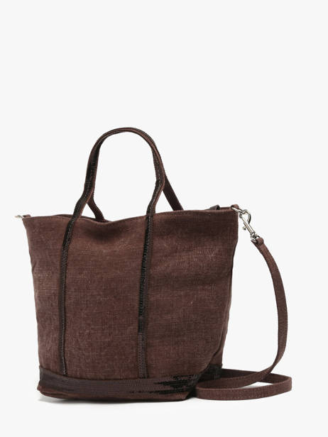 Small Cabas Linnen And Sequins Vanessa bruno Brown cabas lin 31V40435 other view 2