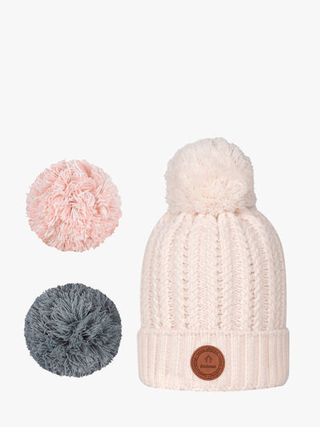Hat With Removable Pompom Cabaia Beige hats MOSCOWMU
