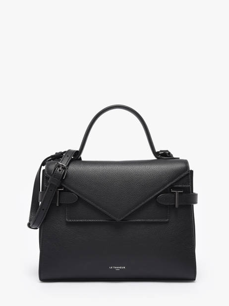 Medium Grained Leather Emilie Shoulder Bag Le tanneur Black emily TEMI1014