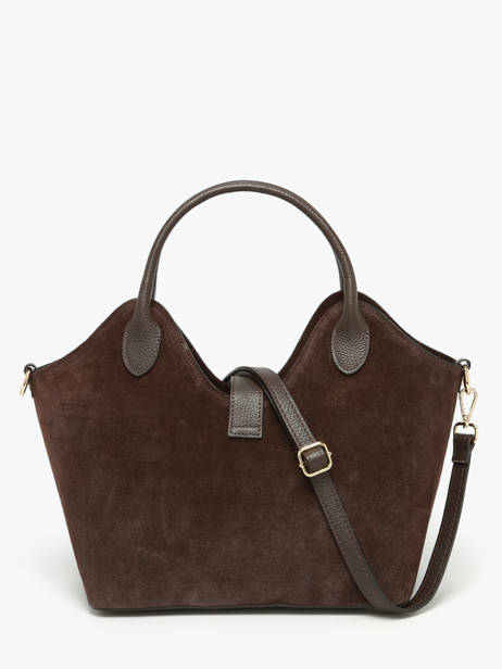 Handbag Velvet Studs Milano Brown velvet studs VS25092 other view 4