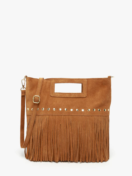 Sac Bandoulière Velvet Cuir Milano Marron velvet VE25091
