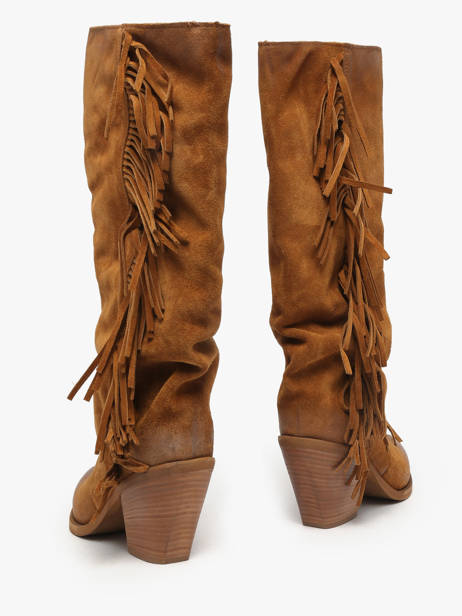 Heeled Boots In Leather Metisse Brown women XD1040 other view 2