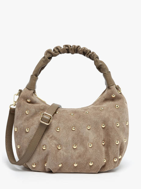 Shoulder Bag Velvet Studs Milano Brown velvet studs VS25094