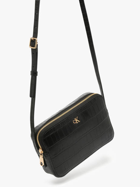 Shoulder Bag Croc Embossed Mono Calvin klein jeans Black croc embossed mono 4F3285G other view 2