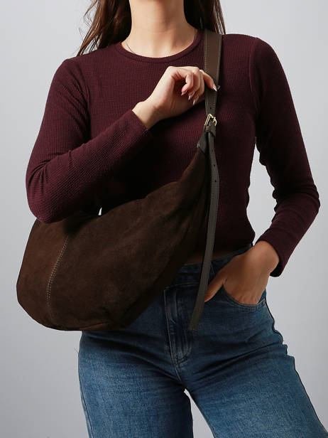 Sac Porté épaule Velvet Caviar Cuir Milano Marron velvet caviar VC25091 vue secondaire 1